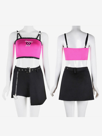 ダンス衣装 レディース ジャズトップ スカートセット ダンスウェア