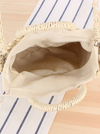紙ロープ編みハンドバッグ ビーチバケーション クロスボディバッグ 女性用 2025