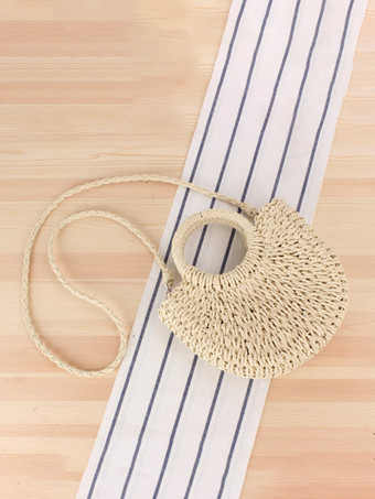 紙ロープ編みハンドバッグ ビーチバケーション クロスボディバッグ 女性用 2025
