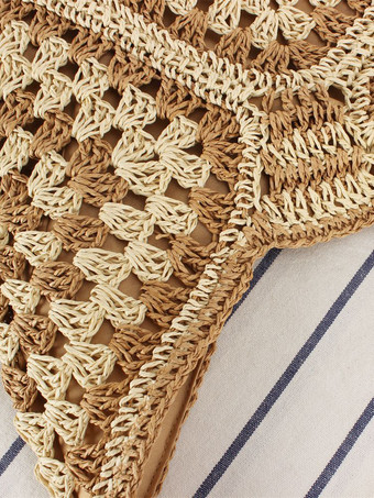 ペーパーロープ編みバッグ 大容量 バケーションショルダーバッグ 女性用 2025