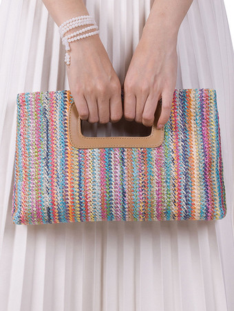 ライトスカイブルー取り外し可能なチェーン付きクロスボディバッグ バケーションストロークラッチバッグ レディース 2025