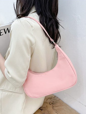 ナイロン アンダーアームバッグ アクリルチェーン カジュアル ショルダーバッグ レディース 2025