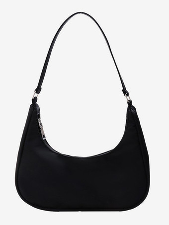 ブラック ナイロン ホーボーバッグ 軽量ショルダーバッグ 女性用 2025