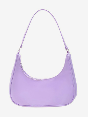 パープル ナイロン ホーボーバッグ 軽量ショルダーバッグ 女性用 2025