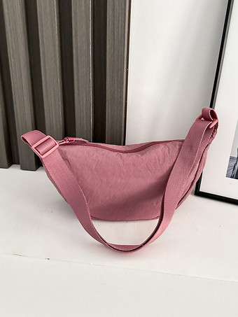 スイカ（レッド）ナイロン クロスボディバッグ 三日月型ショルダーバッグ レディース 2025