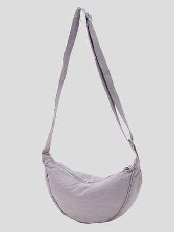 グレイナイロン クロスボディバッグ 三日月型ショルダーバッグ レディース 2025