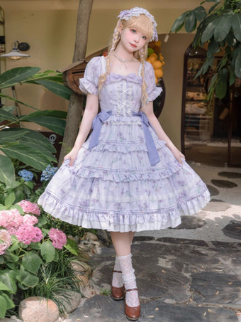 スイートロリータドレスポリエステル半袖ドレスロリータドレスOP