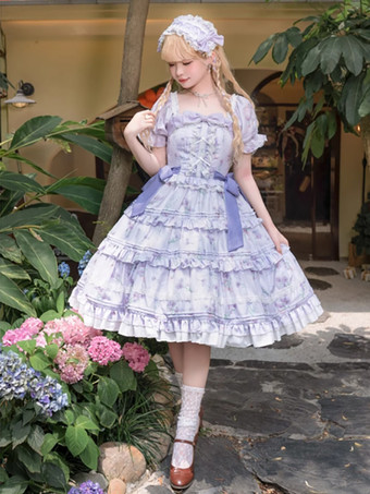スイートロリータドレスポリエステル半袖ドレスロリータドレスOP
