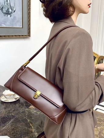 バゲットバッグ フェイクレザー スリムショルダーバッグ レディース 2025