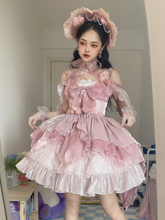 スイートロリータドレス ポリエステル ノースリーブ スイートロリータ 姫ロリータ Jsk