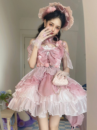 スイートロリータドレス ポリエステル ノースリーブ スイートロリータ 姫ロリータ Jsk