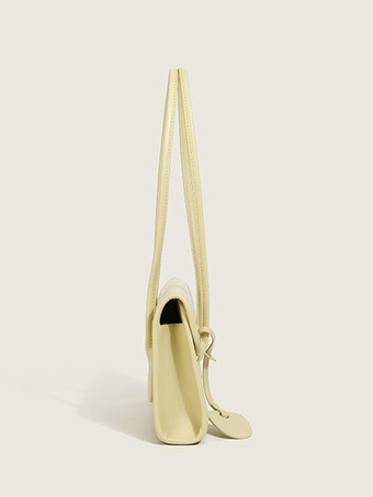 フェイクレザー バゲットバッグ スリム ショルダーバッグ レディース 2025