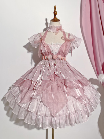 スイートロリータドレス ポリエステル ノースリーブ スイートロリータ 姫ロリータ Jsk