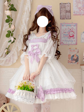 スイートロリータドレス ポリエステル ノースリーブ スイートジャンパー ロリータ JSK