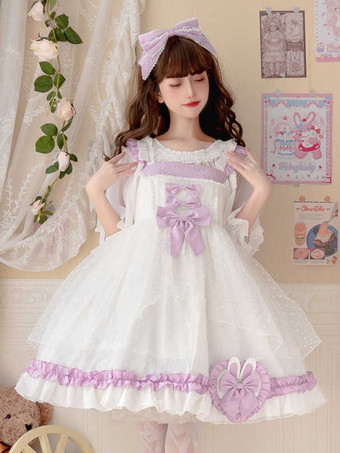 スイートロリータドレス ポリエステル ノースリーブ スイートジャンパー ロリータ JSK