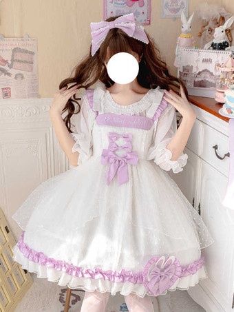 スイートロリータドレス ポリエステル ノースリーブ スイートジャンパー ロリータ JSK
