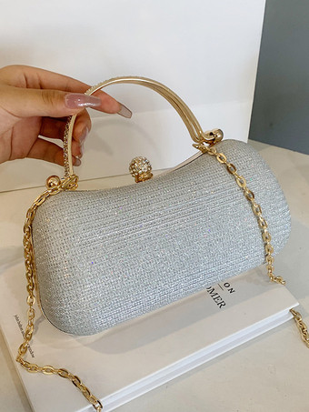 ラインストーン ロック クロスボディバッグ 絶妙なパーティーハンドバッグ チェーン付き 女性用 2025