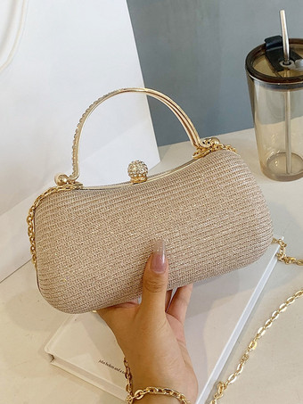 ラインストーン ロック クロスボディバッグ 絶妙なパーティーハンドバッグ チェーン付き 女性用 2025