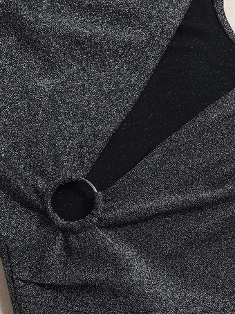 Sparkly Halter Mini Dress Cutout Waist Sexy Bodycon Club Dress For Women 2025