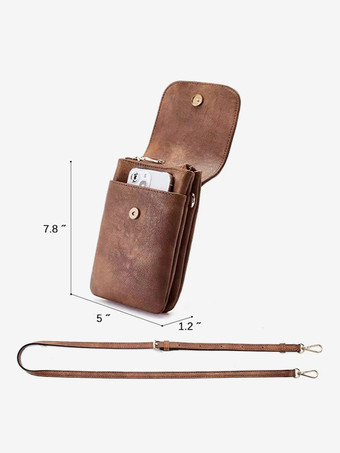 フェイクレザー 携帯バッグ 調節可能なショルダーストラップ クロスボディバッグ 女性用 2025