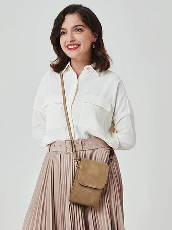 フェイクレザー 携帯バッグ 調節可能なショルダーストラップ クロスボディバッグ 女性用 2025