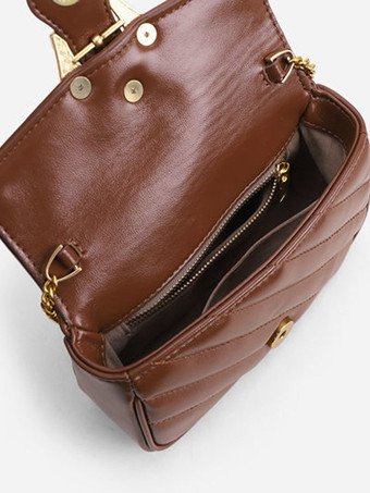 チェーン付きクロスボディバッグ スクエアフラップバッグ レディース 2025