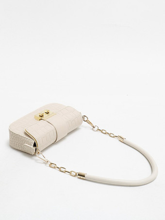 クロコダイル柄ショルダーバッグスクエアフェイクレザーフラップバッグレディース2025