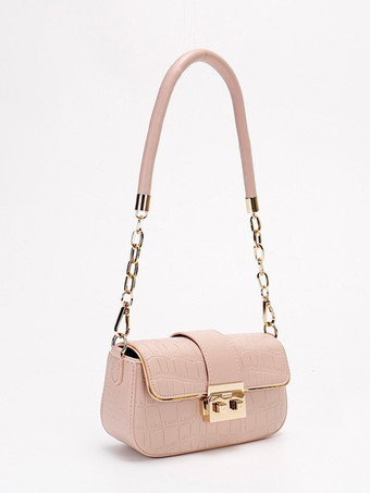 クロコダイル柄ショルダーバッグスクエアフェイクレザーフラップバッグレディース2025