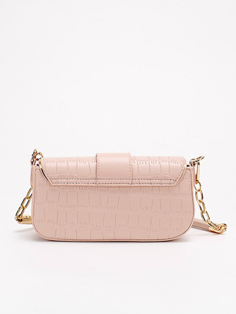 クロコダイル柄ショルダーバッグスクエアフェイクレザーフラップバッグレディース2025