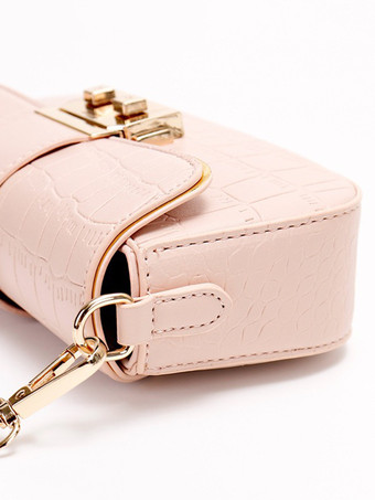 クロコダイル柄ショルダーバッグスクエアフェイクレザーフラップバッグレディース2025