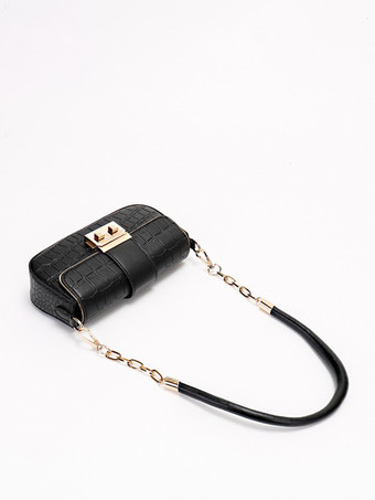 クロコダイル柄ショルダーバッグスクエアフェイクレザーフラップバッグレディース2025