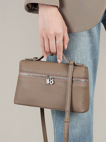 フェイクレザー ボックスバッグ スクエア クロスボディバッグ レディース 2025