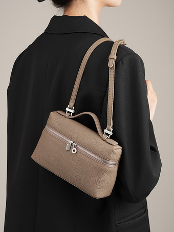 フェイクレザー ボックスバッグ スクエア クロスボディバッグ レディース 2025