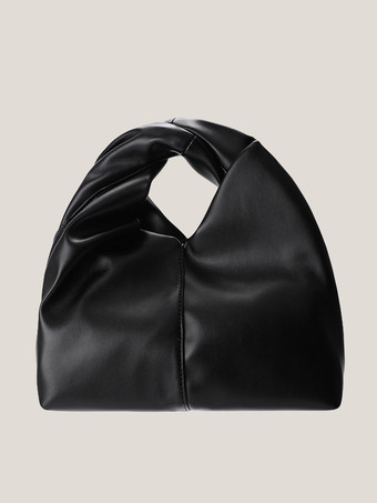 ブラック フェイクレザー ホーボーバッグ クラウドハンドバッグ 女性用 2025