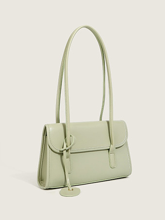 フェイクレザー バゲットバッグ スリム ショルダーバッグ レディース 2025