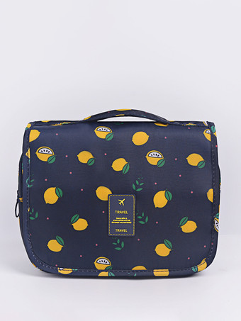 イエローフック付き防水旅行用収納バッグ 大容量 ポータブル 手持ち式 トイレタリーバッグ 女性用