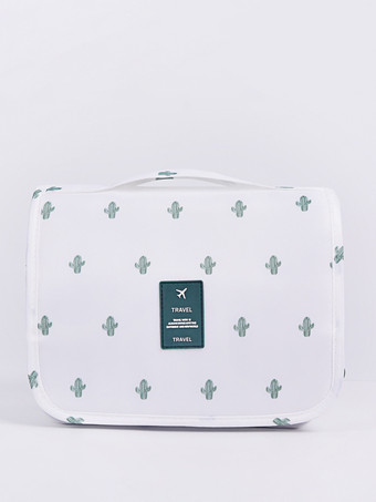 グリーン フック付き防水旅行用収納バッグ 大容量 ポータブル 手持ち式 トイレタリーバッグ 女性用