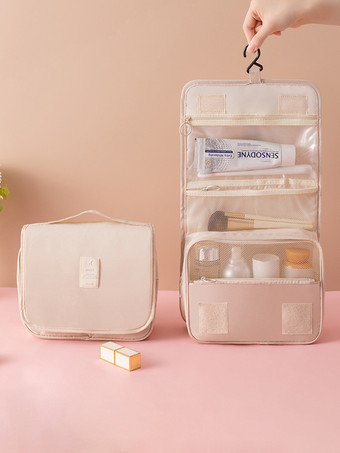 フック付き防水旅行用収納バッグ 大容量 ポータブル 手持ち式 トイレタリーバッグ 女性用