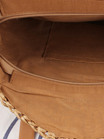 ラウンドショルダーバッグ ペーパーロープ編み ビーチバッグ レディース 2025