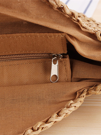 ラウンドショルダーバッグ ペーパーロープ編み ビーチバッグ レディース 2025