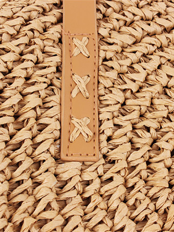 ラウンドショルダーバッグ ペーパーロープ編み ビーチバッグ レディース 2025