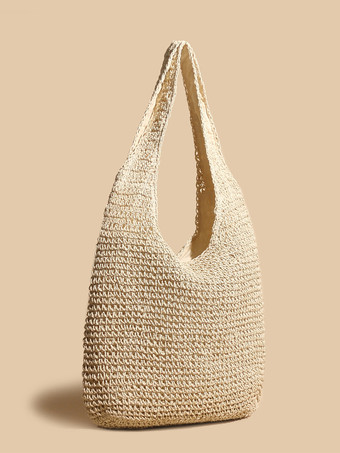 Sac à bandoulière tissé en corde de papier Sac de plage de grande capacité pour femme 2025