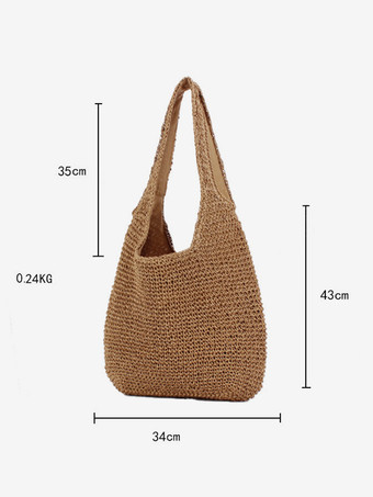 Sac à bandoulière tissé en corde de papier Sac de plage de grande capacité pour femme 2025