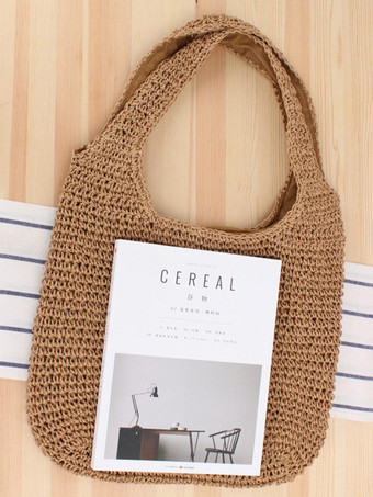 Sac à bandoulière tissé en corde de papier Sac de plage de grande capacité pour femme 2025