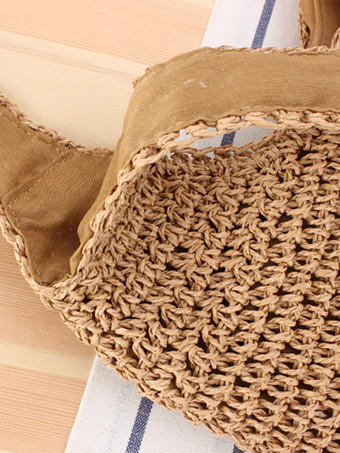 Sac à bandoulière tissé en corde de papier Sac de plage de grande capacité pour femme 2025