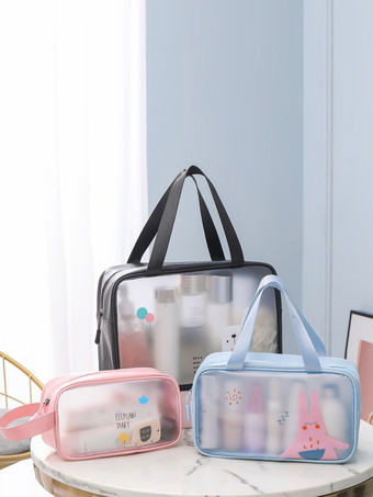 透明コスメバッグ 3点セット ポータブル防水トイレタリー収納バッグ 女性用