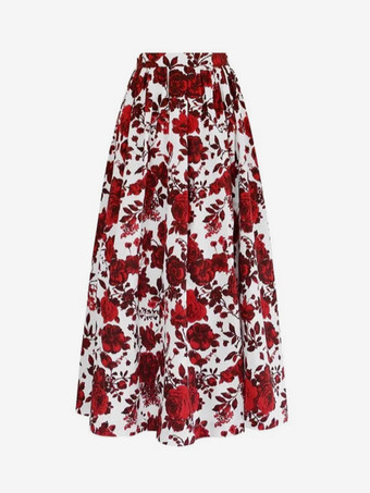 エレガントな花柄ロングスカート ヴィンテージ Aラインスカート レディース 2026