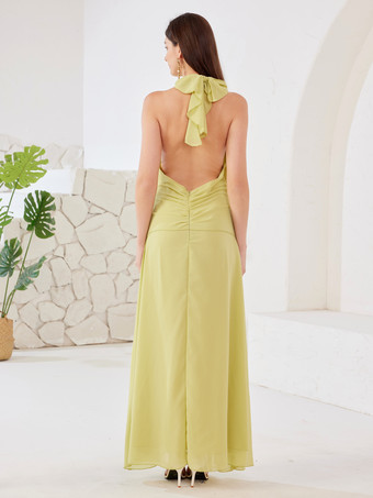 ホルター マキシドレス バックレス ハイスリット セクシー パーティードレス レディース 2026