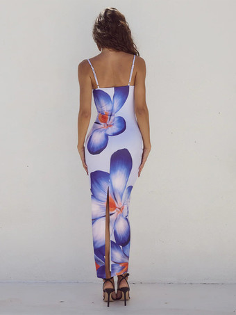 フローラル スリップドレス 夏休み ボディコン マキシドレス レディース 2025