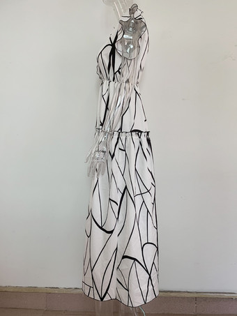 花柄ドレス Vネック フリル袖 夏用ロングドレス レディース 2025